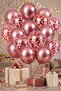 10 Pieces Metallic Rose Gold Balloons and Transparent Balloons with Rose Gold Confetti - Sequin Balloon - Birthday Decoration - 2