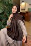 Chain Pattern Ayrobin Floral Jacquard Shawl Bitter Brown - 3