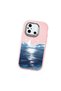 Poco C55 Compatible Shock-Absorbing Camera Protected Pink Silicone Case the Moon Rising from the Sea - 3