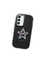 Samsung Galaxy S22 Compatible Shock-Absorbing Black Silicone Case with Camera Protection Star Pattern - 3