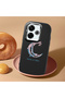 Poco M6 4g Compatible Shock-Absorbing Camera Protected Black Silicone Case Moon and Star Pattern - 2