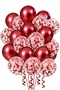 40 Pcs Metallic Red Balloons and Clear Balloons with Red Confetti - Sequin Balloon - Birthday Decoration - October 29Th Decorations