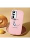 Samsung Galaxy A35 Compatible Shock-Absorbing Camera Protected Pink Silicone Case Moon and Star Pattern - 2