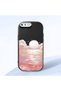iPhone 7 Plus/8 Plus Compatible Shock Absorbing Black Silicone Case with Camera Protection Sunrise at Sea