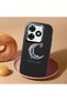 Tecno Spark 20/20C Compatible Shock-Absorbent Camera Protected Black Silicone Case Moon and Star Pattern - 2