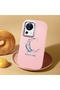 Mi 13 Lite Compatible Shock-Absorbent Camera Protected Pink Silicone Case Moon and Star Pattern - 2