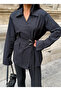 Women's Belted Double-Breasted Collar Seasonal Jacket - 6
