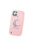Realme C25Y/C21Y Compatible Shock-Absorbent Camera Protected Pink Silicone Case Moon and Star Pattern - 3