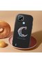 حافظة سيليكون سوداء متوافقة مع Realme C21 مع حماية للكاميرا ممتصة للصدمات بنمط القمر والنجمة - 2