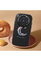 Vivo X300 Compatible Shock-Absorbing Camera Protected Black Silicone Case Moon and Star Pattern - 2