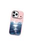 iPhone 17 Pro Compatible Shock-Absorbing Camera Protected Pink Silicone Case Moon Rising from the Sea - 3