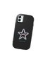 Samsung Galaxy A04E Compatible Shock-Absorbing Black Silicone Case with Camera Protection Star Pattern - 3