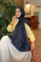 شال من قماش الجاكار بنمط السلسلة من أيروبين باللون الأزرق الداكن - 3