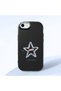 iPhone 7/8/Se 2020 2022 Compatible Shock-Absorbing Black Silicone Case with Camera Protection Star Pattern