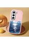 Tecno Camon 40(Cm5) Compatible Shock-Absorbing Camera Protected Pink Silicone Case the Rising Moon from the Sea - 2