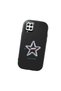 Samsung Galaxy A12/M12 Compatible Shock-Absorbing Black Silicone Case with Camera Protection Star Pattern - 3