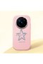 Vivo X200 Pro Compatible Shock-Absorbing Camera Protected Pink Silicone Case Star Pattern