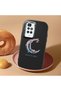 Redmi 10 4g Compatible Shock-Absorbent Camera Protected Black Silicone Case Moon and Star Pattern - 2
