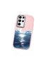 Samsung Galaxy S22 Ultra Compatible Shock-Absorbing Camera Protected Pink Silicone Case the Moon Rising from the Sea - 3