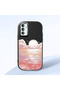 Samsung Galaxy M23/M13 Compatible Shock-Absorbent Camera Protected Black Silicone Case Sunrise at Sea