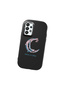 Samsung Galaxy A33 Compatible Shock-Absorbing Black Silicone Case with Camera Protection Moon and Star Pattern - 3