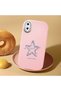 حافظة من السيليكون باللون الوردي متوافقة مع هاتف iPhone XS Max، ممتصة للصدمات، مع حماية للكاميرا، نمط نجمة - 2
