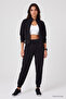 Black Stand Collar Standard Fit Crop Women's Sweatshirt - 97317 - 3