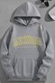 Unisex 3 Thread Cotton Gray Yellowmichigan Print Loose Fit Sweatshirt Hoodie