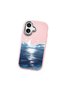 iPhone 17 Compatible Shock-Absorbing Camera Protected Pink Silicone Case Moon Rising from the Sea - 3