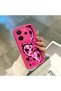 Redmi Note 14 4g Compatible Pink Red Silicone Heart Mask Pattern Case Shockproof Camera Protection - 5
