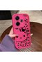Poco M6 4g Compatible Pink Red Silicone Leopard Pattern Kitty Case Shockproof Camera Protection