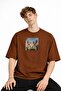Freedom Printed - Premium Fabric Oversize Men's Short Sleeve T-Shirt Brown - 3