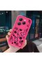 Infinix Hot 40/40 Pro Compatible Pink Red Silicone Flower and Butterfly Pattern Case Shockproof Camera Protection - 3
