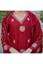 Red Embroidered Anarkali Kurta and Pant with Dupatta - ALV2125-Red-Size:3XL-46-Inches - 2