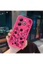 Tecno Spark 20/20C Compatible Pink Red Silicone Flower and Butterfly Pattern Case Shockproof Camera Protection - 3