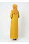 Rizqé Saffron Modest Sunstone Vibrant Yellow Mineral Print Abaya - 3