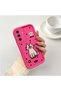 Samsung Galaxy A17/A26 Compatible Pink Red Silicone Dotted Cat Pattern Case Shockproof Camera Protection - 2