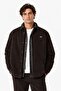 Men's Relaxed Fit Button-Down Linen Shirt Comfortable Cut Velvet Men's Outer Shirt Brown