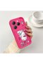 Infinix Hot 40/40 Pro Compatible Pink Red Silicone Strawberry Kitty Pattern Case Shockproof Camera Protection - 2