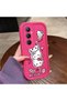 For Realme C65 4g Compatible Pink Red Silicone Strawberry Kitty Pattern Case Shockproof Camera Protection