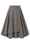 Hazel Plaid Layered Asymmetrical Midi Skirt Women's Mink
