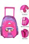 Kids 3-Piece Rolling Trolley School Bag Set with Backpack, Tiffin Bag & Pencil Case Lightweight - 3