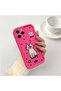 حافظة متوافقة مع هاتف iPhone 11 Pro Max مصنوعة من السيليكون باللون الأحمر الوردي ونمط القطط ومضادة للصدمات لحماية الكاميرا - 2