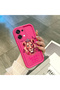 Oppo A6 Pro 4G/5G Compatible Pink Red Silicone Lion King and Butterfly Pattern Case Shockproof Camera Protection - 4