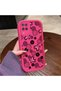 Samsung Galaxy M12/A12 Compatible Pink Red Silicone Flower and Butterfly Pattern Case Shockproof Camera Protection