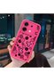 Infinix Zero 30 5g Compatible Pink Red Silicone Flower and Butterfly Pattern Case Shockproof Camera Protection - 3