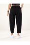 Women's Arksı Combed Cotton Front Leather Elastic Waist Black Trousers Comfortable Fit 38/46 - 3