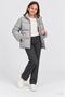 Girl's Stand Collar Plush Detailed Puffer Coat - 3