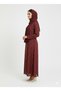 Rizqé Crimson Gilded Foil Polka Dot Maroon Modest Abaya - 2