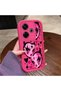 Poco M6 4g Compatible Pink Red Silicone Heart Mask Pattern Case Shockproof Camera Protection